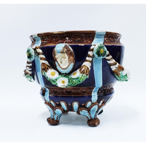 131 - Victorian Majolica planter, 22 x 33cm.