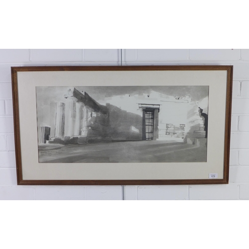 173 - Ian Potts, 'Early morning on the Acropolis - Athens',  signed, entitled and framed under glass, 72 x... 