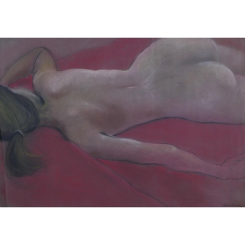 176 - Kate Jones, 'Life Study I', pastel, signed and framed under glass, 70 x 50cm