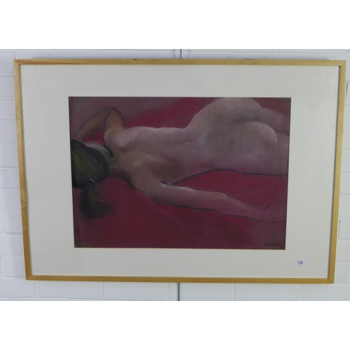 176 - Kate Jones, 'Life Study I', pastel, signed and framed under glass, 70 x 50cm