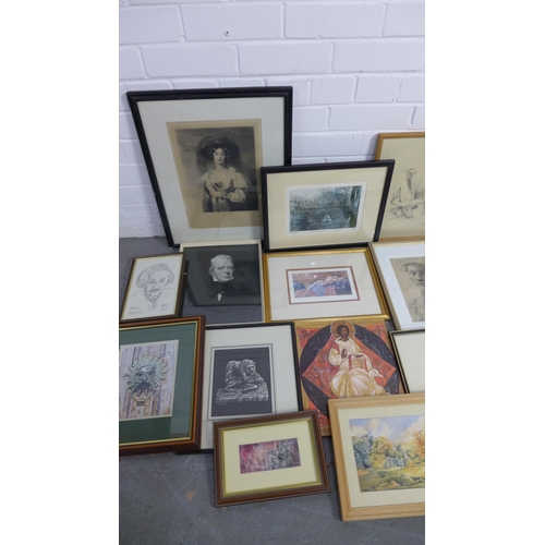 199 - Quantity of framed prints and other artworks, (a lot)