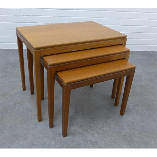 207 - Nest of three teak tables. 50 x 60 x 40cm.