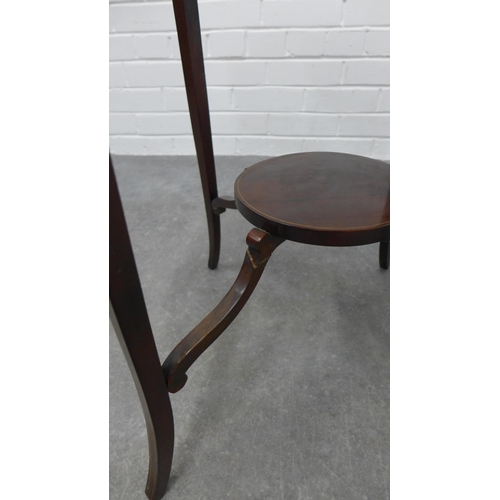 208 - Edwardian mahogany and inlaid occasional table (a/f) together with a pie crust wine table. 72 x 50cm... 