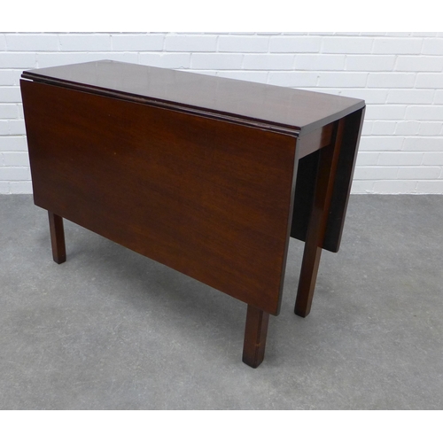 214 - Late 19th century mahogany drop leaf table. 72 x 128 x 98cm.