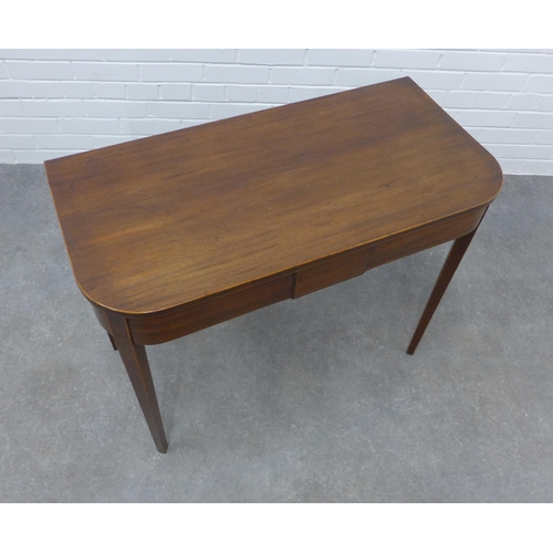 217 - 19th century mahogany D - end table. 73 x 91 x 45cm.