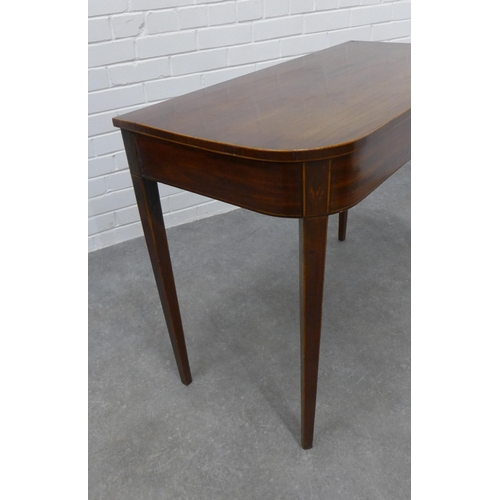 217 - 19th century mahogany D - end table. 73 x 91 x 45cm.