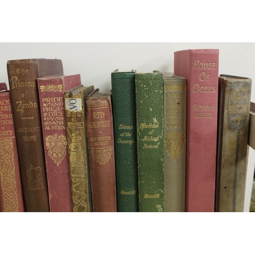 230 - A collection of antiquarian books and novels, to include Walter Scott, Dickens, Bronte, Jane Austen ... 