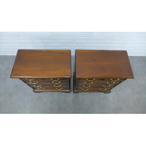 242 - Pair of modern mahogany bedside chests. of traditional form, raised on ogee bracket feet,  68 x 56 x... 