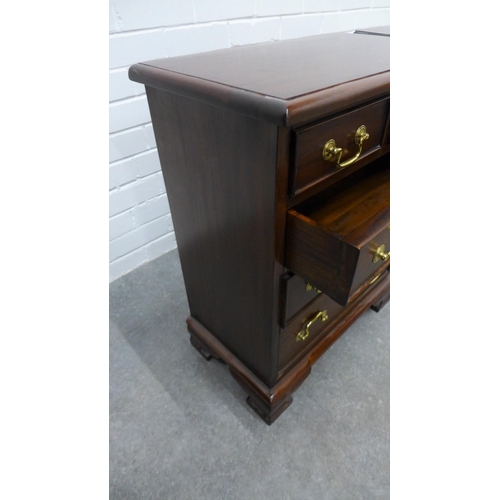 242 - Pair of modern mahogany bedside chests. of traditional form, raised on ogee bracket feet,  68 x 56 x... 