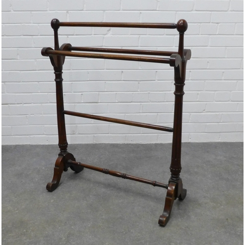 244 - Mahogany towel rail. 88 x 67cm.