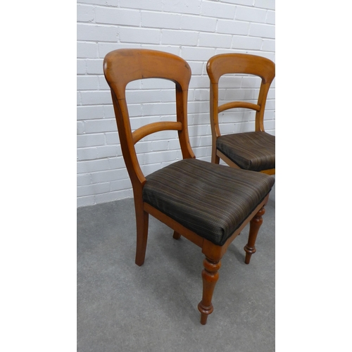 245 - Set of three Victorian balloon back chairs with horsehair upholstered seats,  90 x 48 x 40cm. (3)