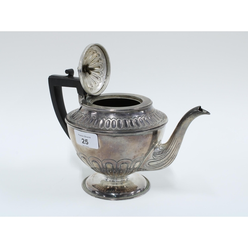 25 - Victorian silver teapot, William Marshall, Edinburgh 1894