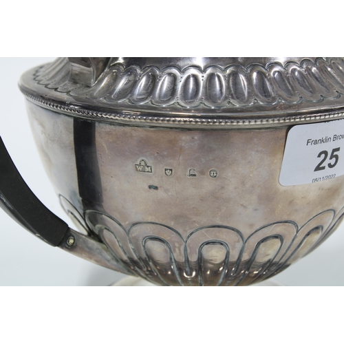 25 - Victorian silver teapot, William Marshall, Edinburgh 1894