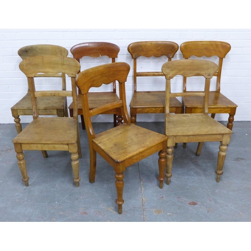 266 - Set of seven 19th century  side chairs, a/f 90 x 50cm (7)