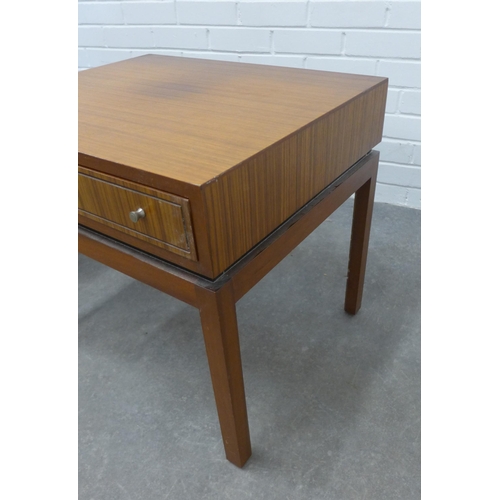 289 - A Greaves & Thomas side table with a single drawer,  together with a modern pedestal table. 55 x 60 ... 