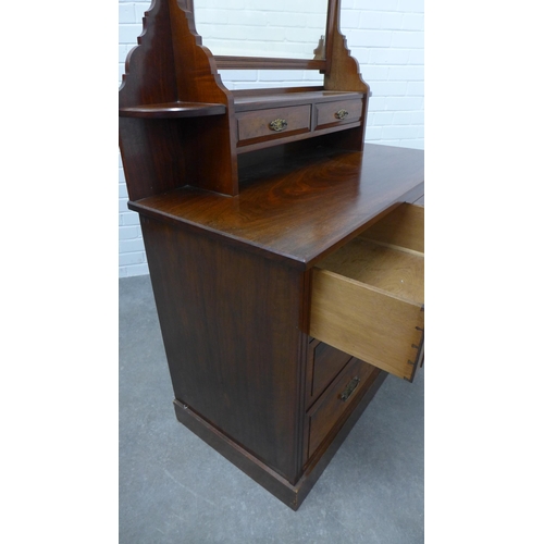 300 - Mahogany & walnut dressing table chest. 160 x 106 x 50cm.