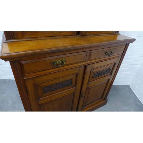 303 - Late 19th / early 20th century mahogany bookcase cabinet. 229 x 107 x 44cm.