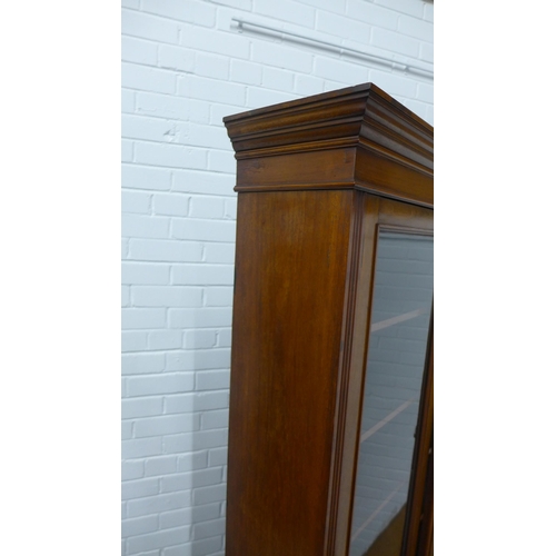 303 - Late 19th / early 20th century mahogany bookcase cabinet. 229 x 107 x 44cm.