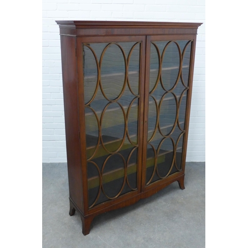 306 - Mahogany display cabinet with astragal glazed doors and shelved interior, 172 x 124 x 34cm.