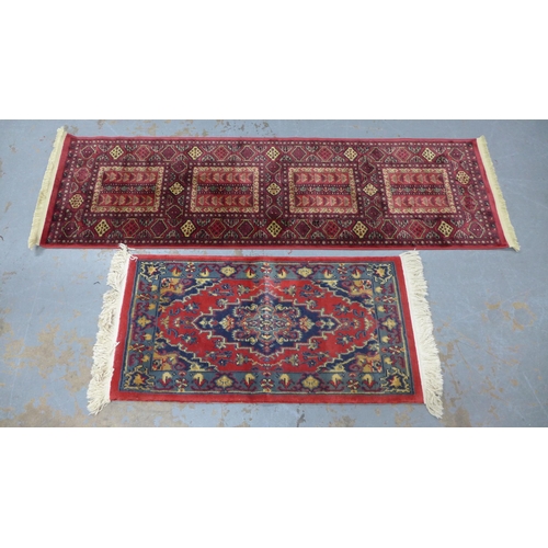 316 - Belgian 'Tabriz' silk runner and another smaller, 210 x 65cm and 120 x 62cm (2)