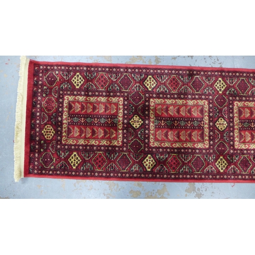 316 - Belgian 'Tabriz' silk runner and another smaller, 210 x 65cm and 120 x 62cm (2)