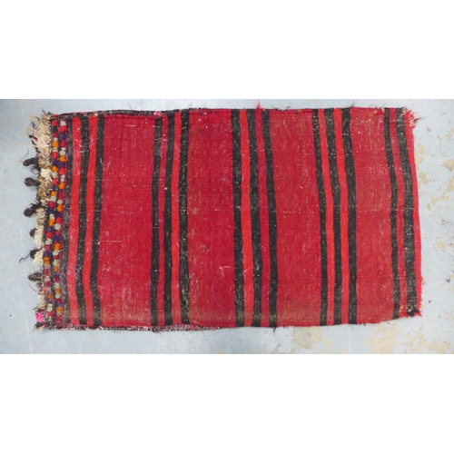 317 - Belouch mat / small rug,with a flatweave backing with sign of old moth damage, 105 x 59cm