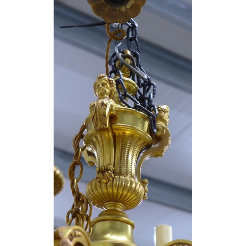 322 - Baroque style six branch chandelier,  64 x 64cm