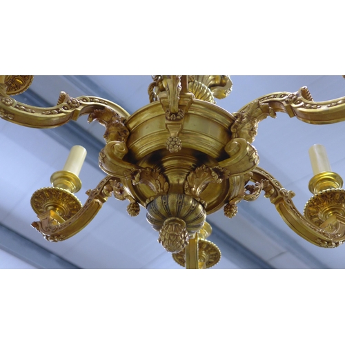 322 - Baroque style six branch chandelier,  64 x 64cm