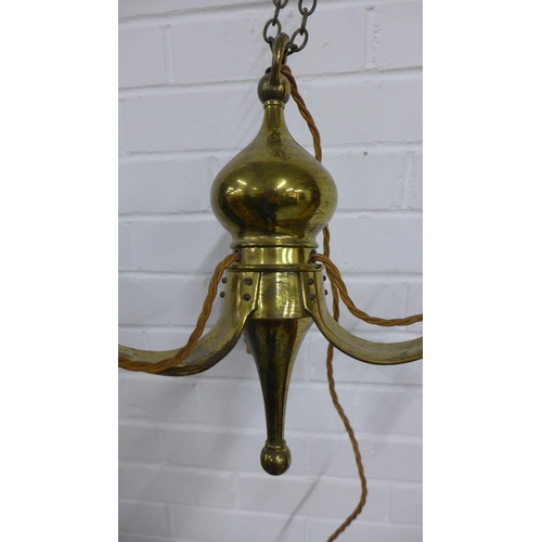 324 - Early 20th century brass light fitting. 33 x 36cm.