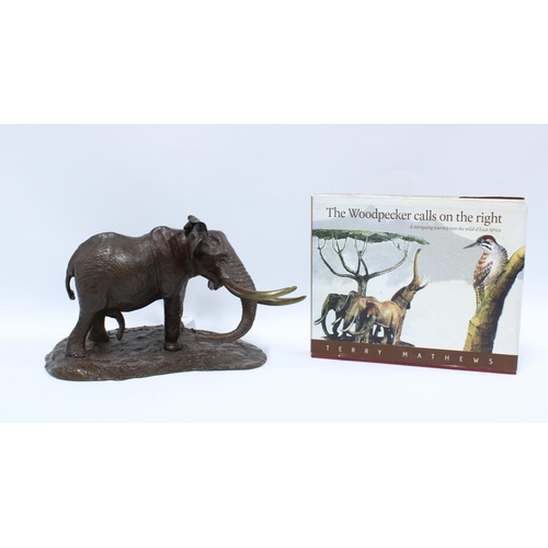 362 - Terry Owen Mathews (b.1931) limited edition bronze elephant, No. 6/10, signed & dated 1981, 32 x 21c... 