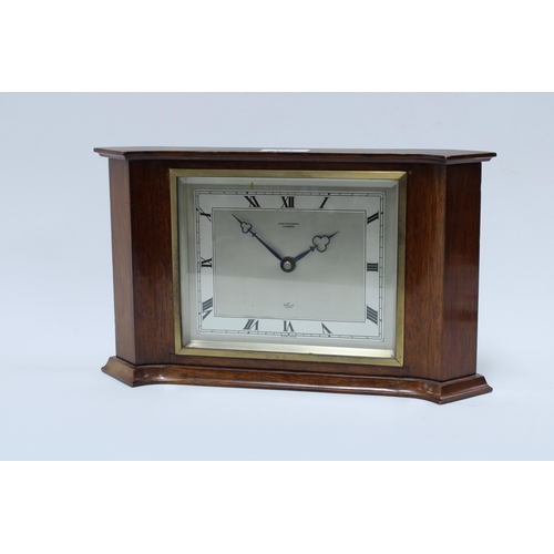 373 - Elliot mantle clock, retailed by Hamilton & Inches, mahogany case numbered 2767, 20 x 33cm