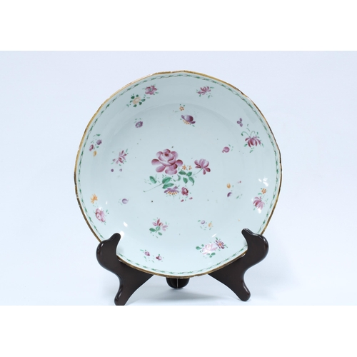 376 - A group of Chinese famille rose porcelain to include a plate, two cups, tea bowl, saucer and jug and... 