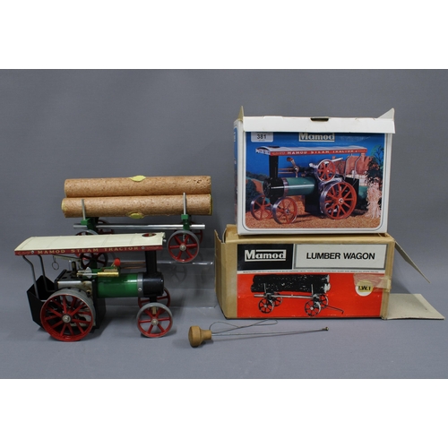 381 - Mamod Lumber Wagon and a Mamod Steam Tractor, both with original boxes  (2)