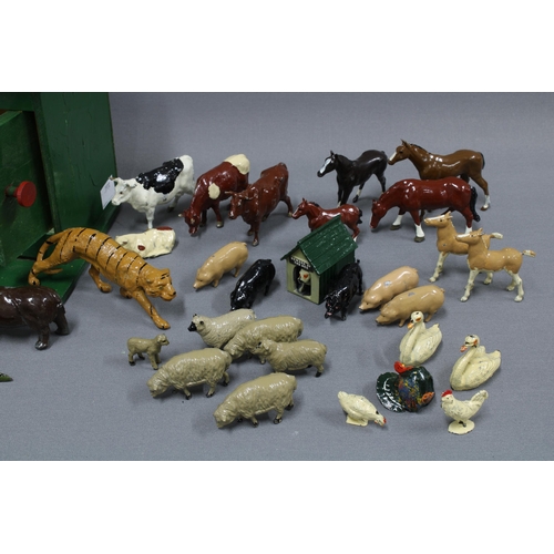 383 - A collection of vintage lead painted animals and figures  to include J. Hill & Co, Britain's and oth... 