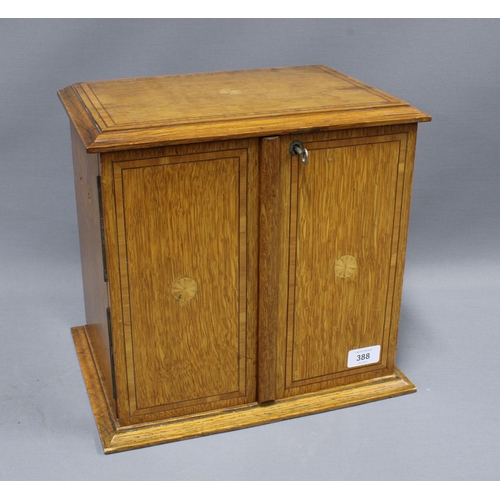 388 - Late 19th / early 20th century scumbled wood smokers cabinet, 32 x 33cm