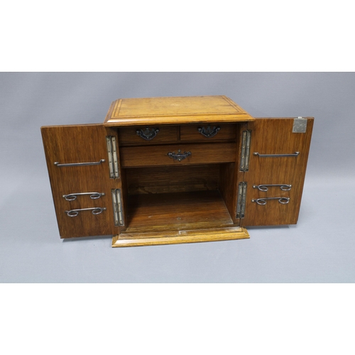 388 - Late 19th / early 20th century scumbled wood smokers cabinet, 32 x 33cm