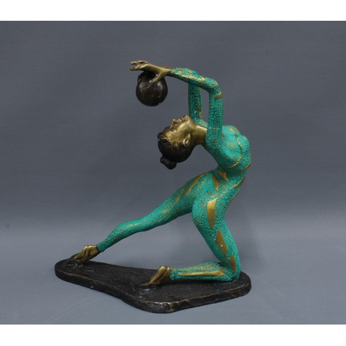 400 - Bronze rhythmic dancer figure, 41cm tall