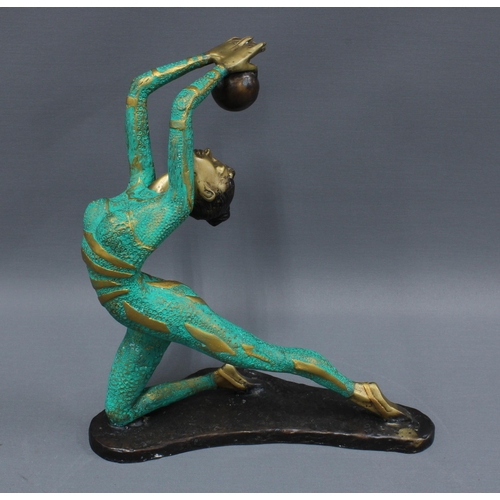 400 - Bronze rhythmic dancer figure, 41cm tall