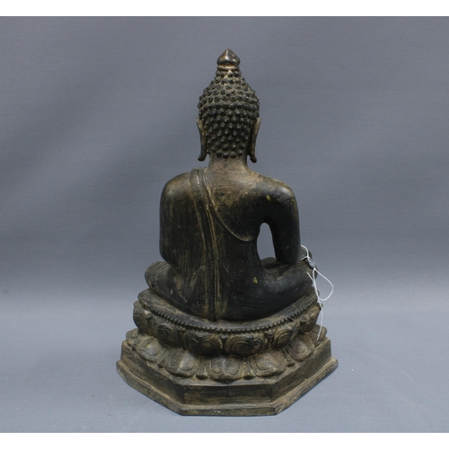 401 - Bronze Buddha, modelled seated in contemplative pose