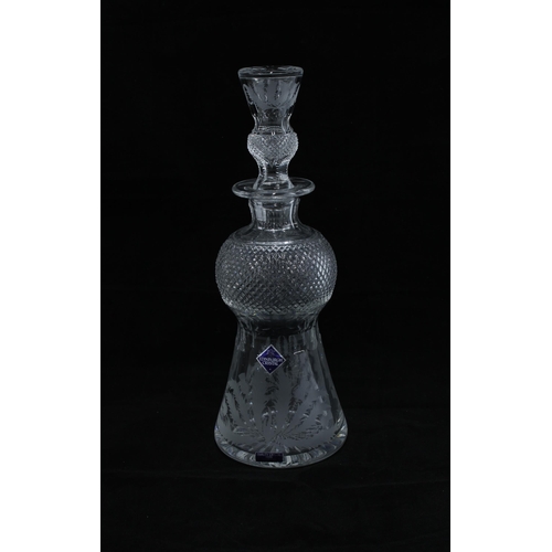 414 - A part suite of Edinburgh Crystal thistle etched glass to include a decanter and stopper, small wate... 