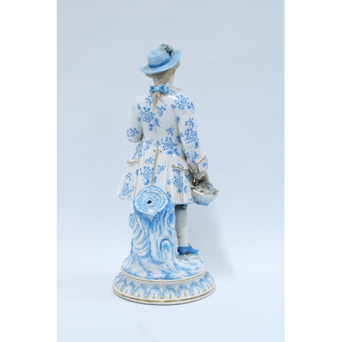 421 - Continental porcelain figure of a Gainsborough gent , 35cm