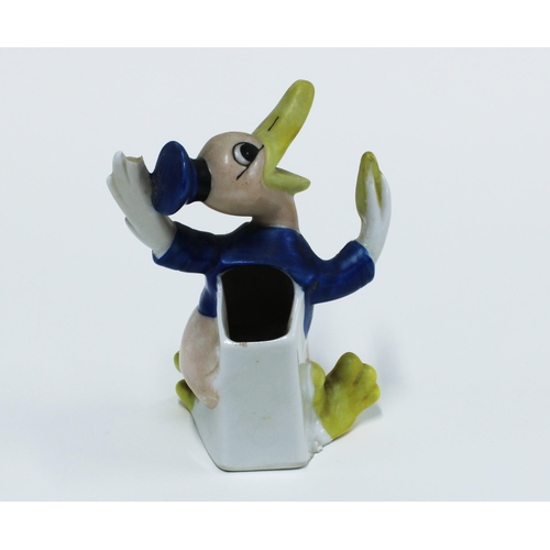 452 - Rare Maw of London Donald Duck toothbrush holder 11cm