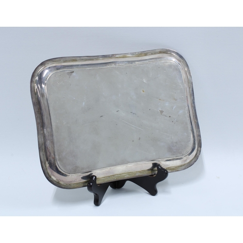 60 - Edwardian silver tray, Birmingham 1907, 30 x 22cm