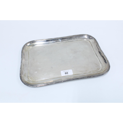 60 - Edwardian silver tray, Birmingham 1907, 30 x 22cm