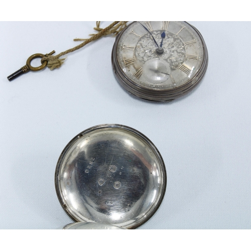 71 - Two 19th century silver cased open face pocket watches, one London 1837 and the other 1874 together ... 