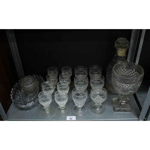 89 - A collection of Georgian and later glass (a lot) 28cm.