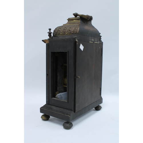 426 - Early 20th century ebonised bracket clock, 39cm excluding handle