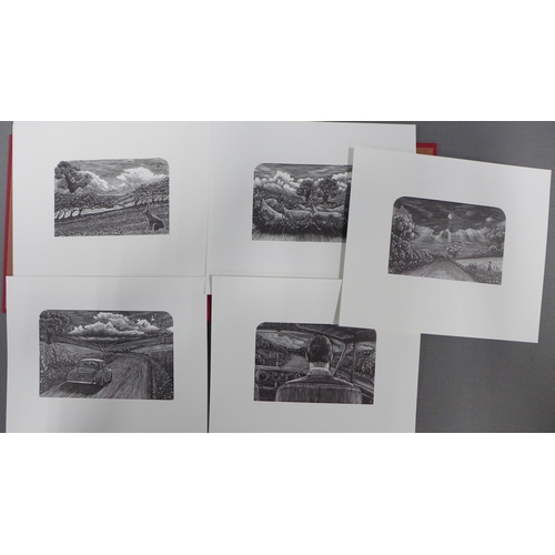 109 - A collection of small prints, including Alan Stones Lithographs, 