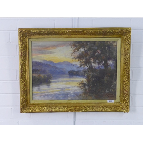 122 - James Kinnear (Scottish 1846 - 1917) 'Twilight in the Tummel', watercolour, signed and framed under ... 