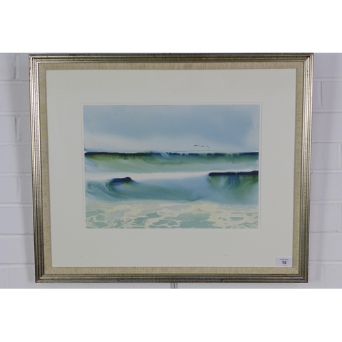 16 - Bill Wright, RSW RGI DA, 'High Sea Islay', gouache and watercolour on paper, signed, framed under gl... 